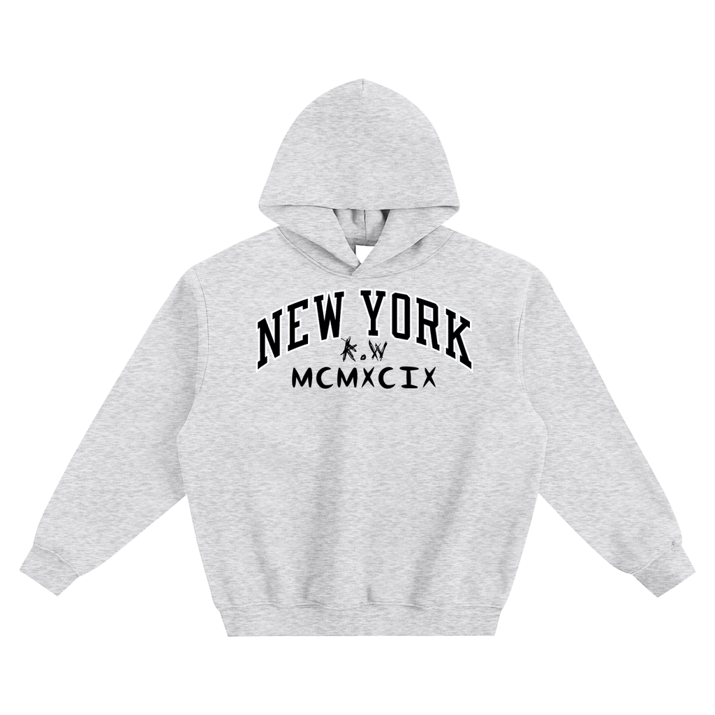 "NY RWMCM99" Fleeced Boxy Hoodie