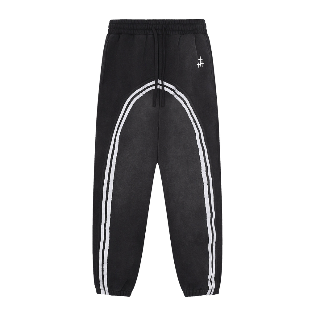 RW T Cross Fade Contrast Fleece Jogged Sweatpants