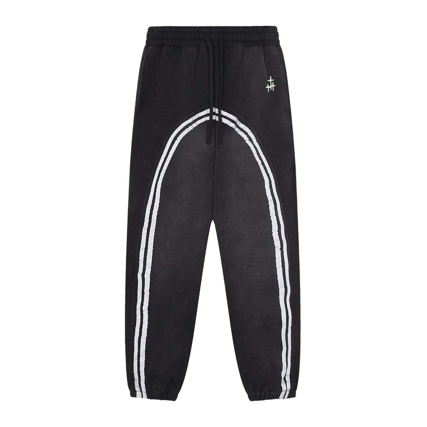 RW T Cross Fade Contrast Fleece Jogged Sweatpants
